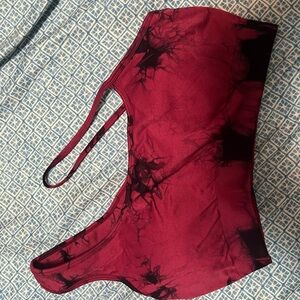 Red and Black Tie-Dye Sports Bra